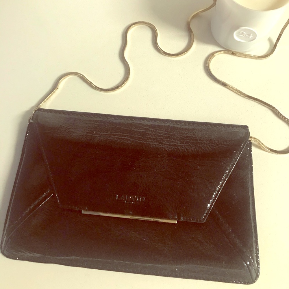 Lanvin envelope clutch with gold chain